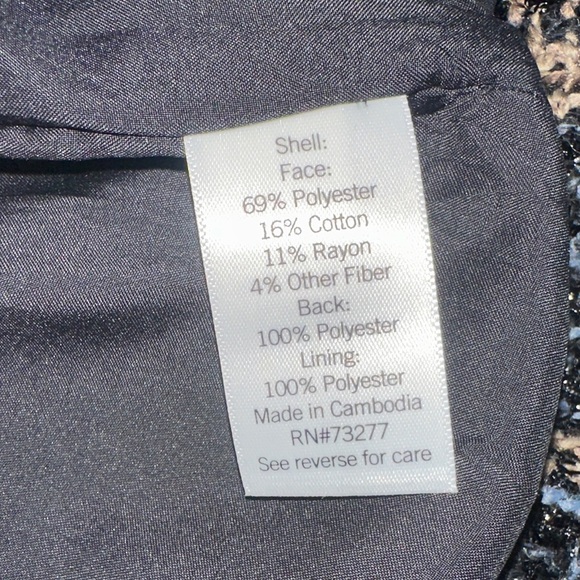 Nine West Women's Plaid Tweed Blazer - Black and Tan - Picture 8 of 10